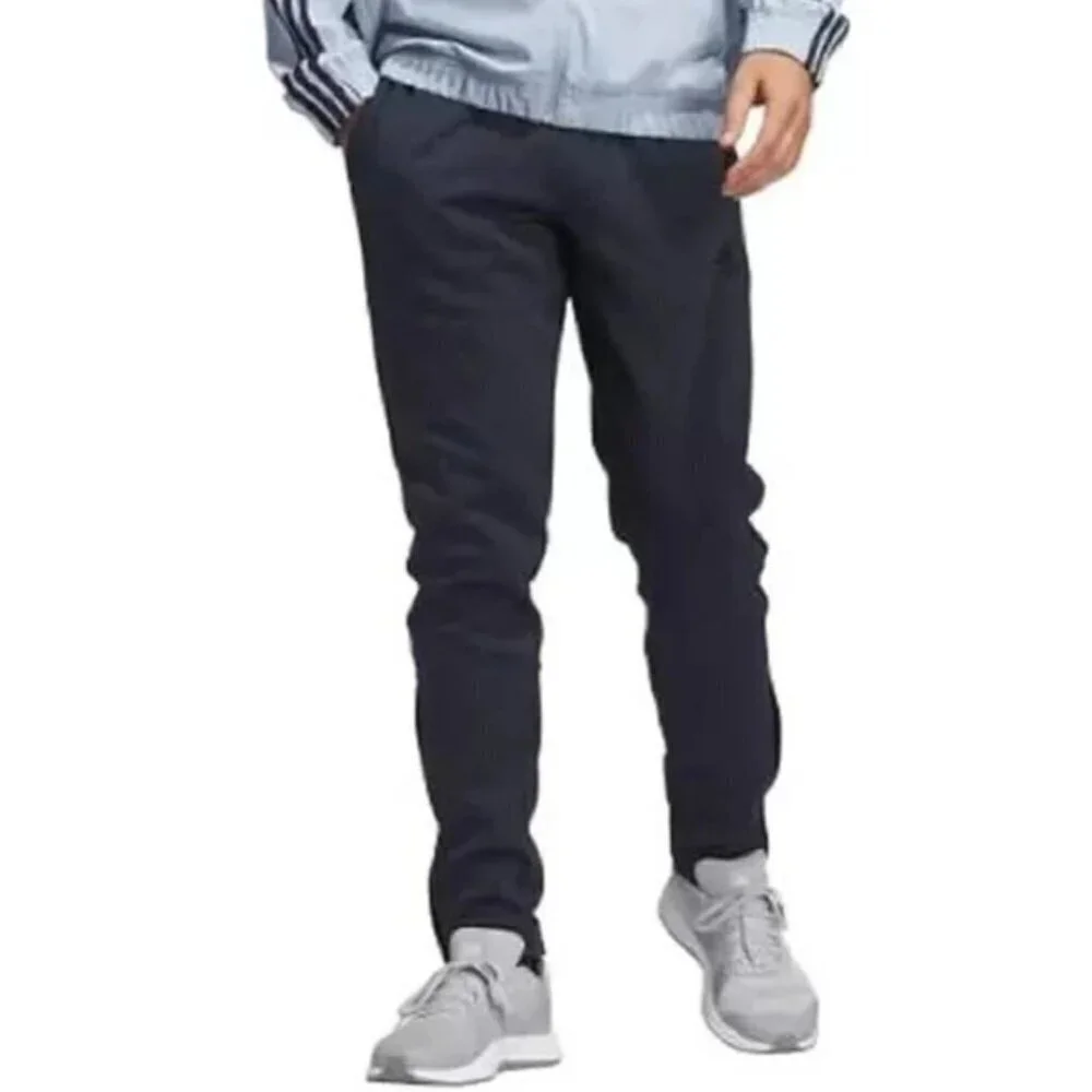 NEW Adidas Men's L Navy Tapered Sweatpants FL Taper Pant Style Elastic Waistband